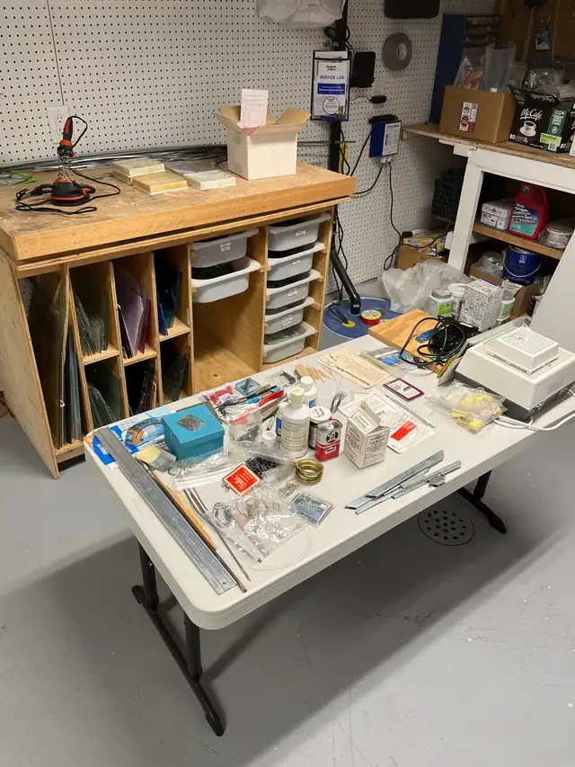 Unused stain glass and pieces and Tools