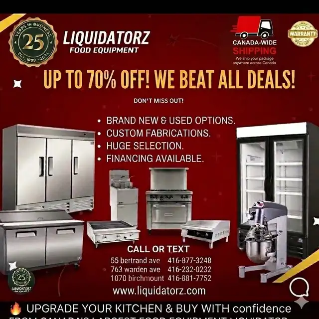 Spring  sale @ Liquidatorz brand new & Refurbished restaurant EQ