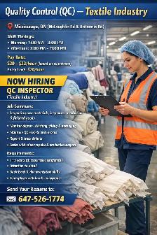 HIRING! QUALITY CHECKER TEXTILE