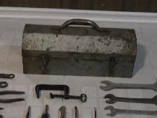 Vintage Metal Toolbox with 47 Vintage Hand Tools - Photo 8