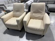 Natuzzi leather pushback recliners set of 2