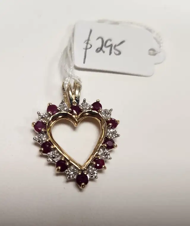 10k Gold Pendants: Crosses, Diamond, Ruby, Aquamarine, Amethyst - Photo 2