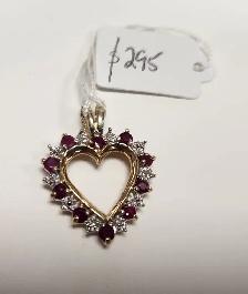 10k Gold Pendants: Crosses, Diamond, Ruby, Aquamarine, Amethyst - Photo 2