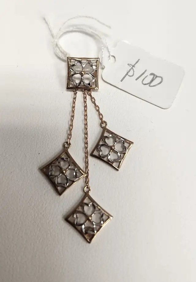 10k Gold Pendants: Crosses, Diamond, Ruby, Aquamarine, Amethyst - Photo 4