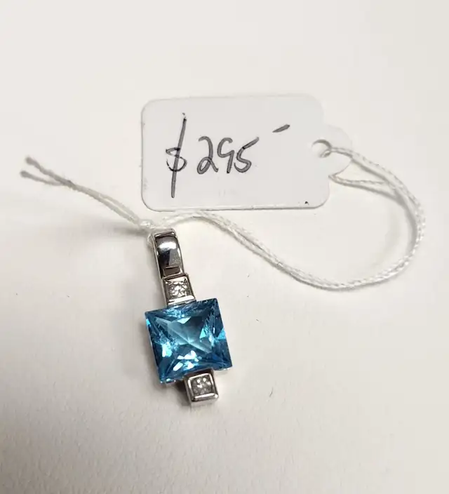 10k Gold Pendants: Crosses, Diamond, Ruby, Aquamarine, Amethyst - Photo 5