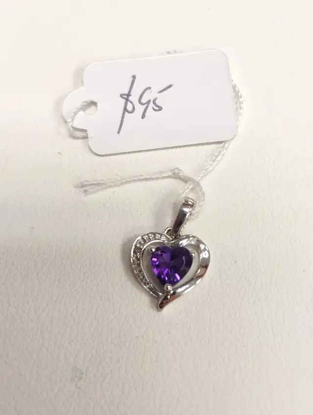 10k Gold Pendants: Crosses, Diamond, Ruby, Aquamarine, Amethyst - Photo 7