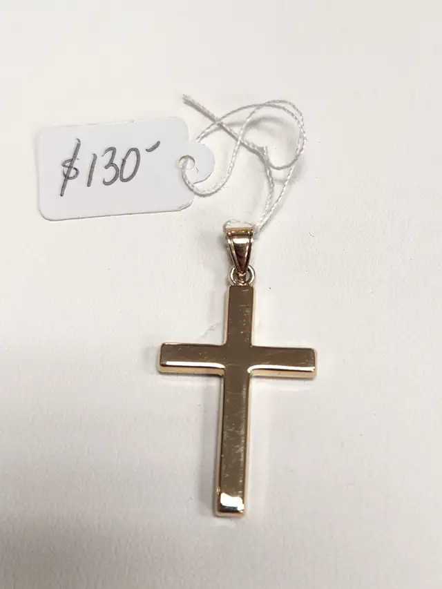 14k Gold Pendants: Cross, Diamonds, Pearls - Photo 2