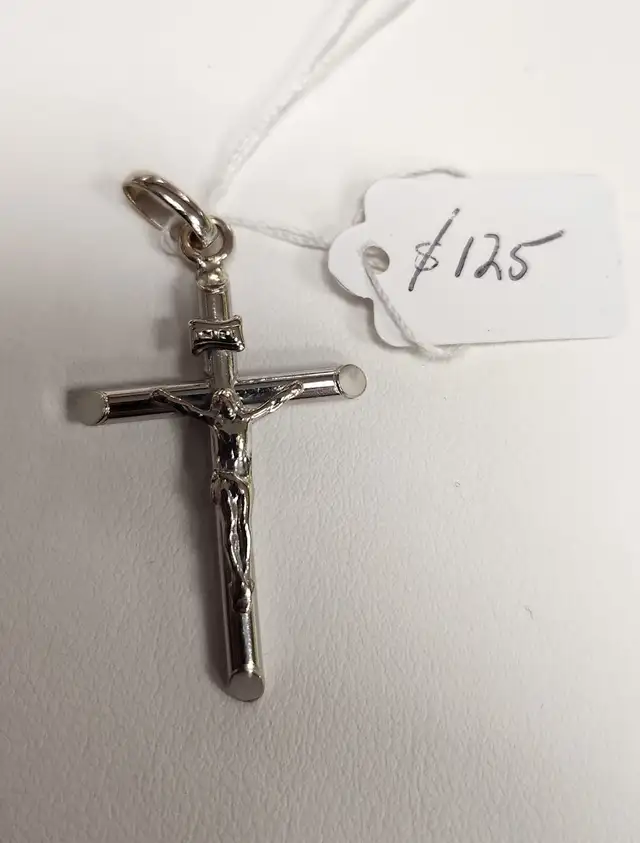 14k Gold Pendants: Cross, Diamonds, Pearls - Photo 3