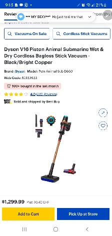 Dyson V16 Piston Animal Submarine Wet & Dry Cordless Bagless - Photo 2