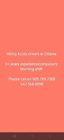Hiring DZ driver in Ottawa