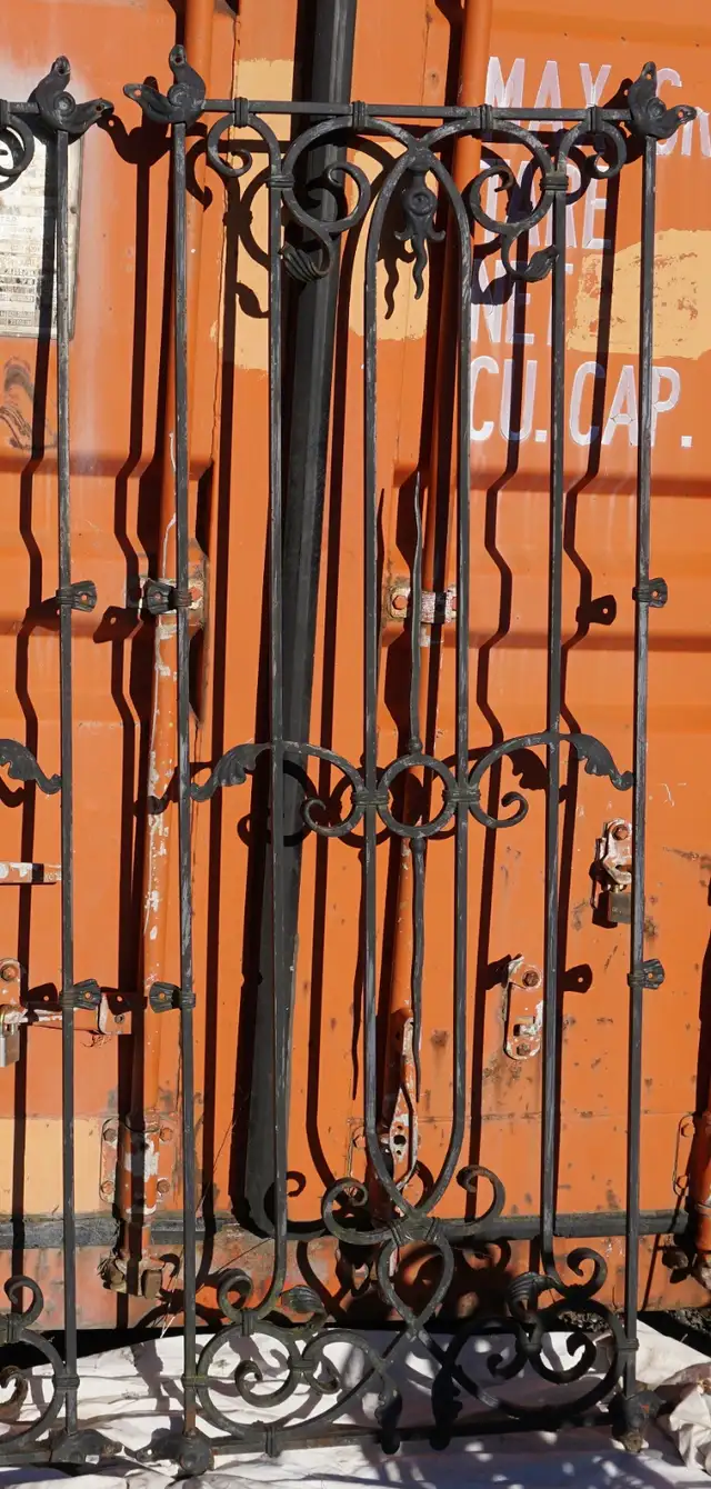 Heavy Wrought Iron Security Grates for Double Entrance Doors - Photo 2