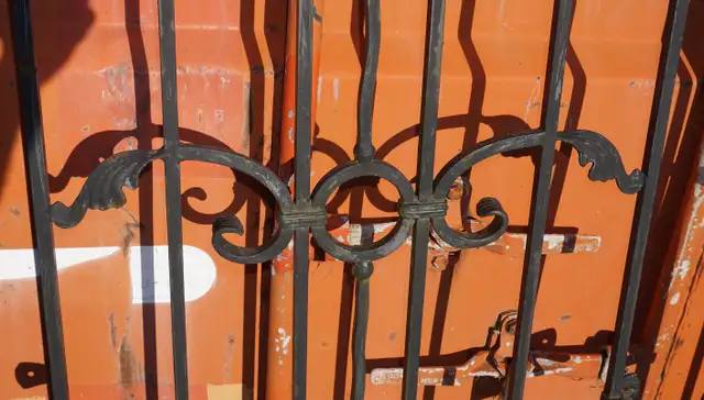 Heavy Wrought Iron Security Grates for Double Entrance Doors - Photo 4