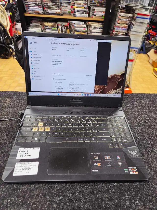 Laptop asus tuf ryzen 5 radeon vega