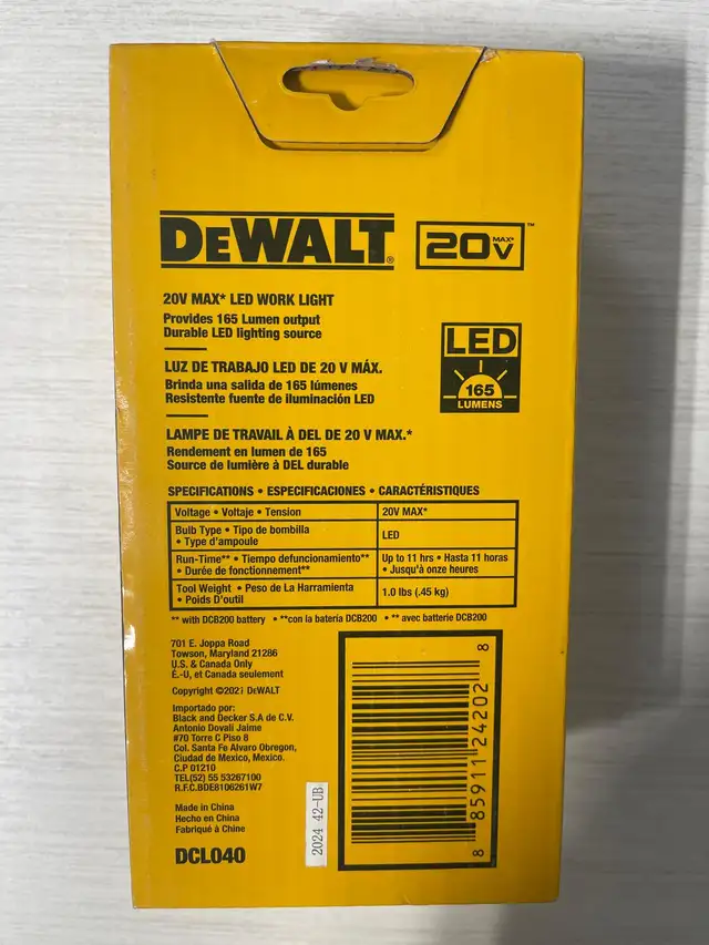 DEWALT 20V MAX Lithium-Ion Cordless LED Work Light / Pivoting Jo - Photo 2