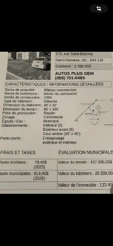 immeuble commercial à louer garage mécanique carrosserie et esth