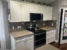 Kitchen cabinets and island