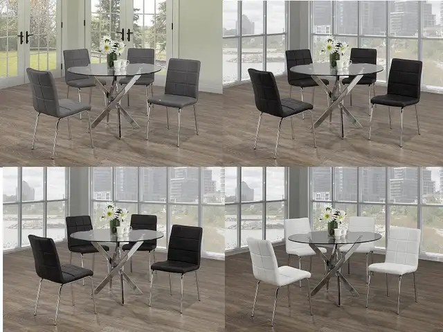 DESIGNER ROUND DINING TABLE  4 CHAIRS FULL SET (FREE DELIVERY) - Photo 7
