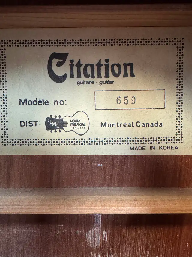 Citation 659 Acoustic Guitar - Photo 3