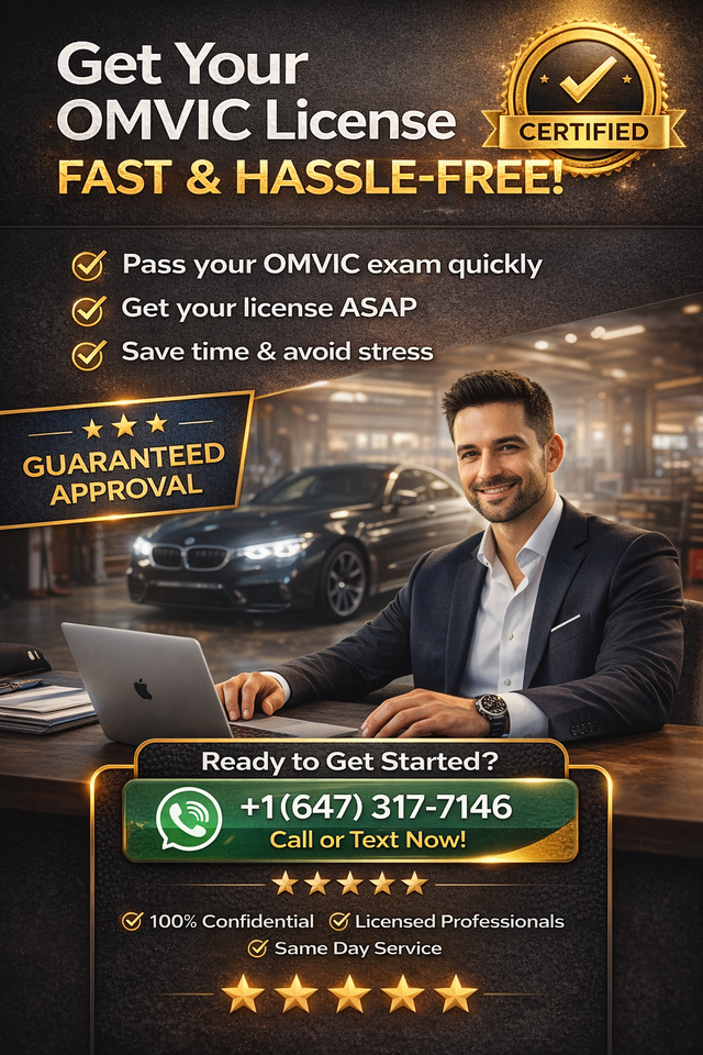 Get Your OMVIC Licence FAST – Ontario Expert Help