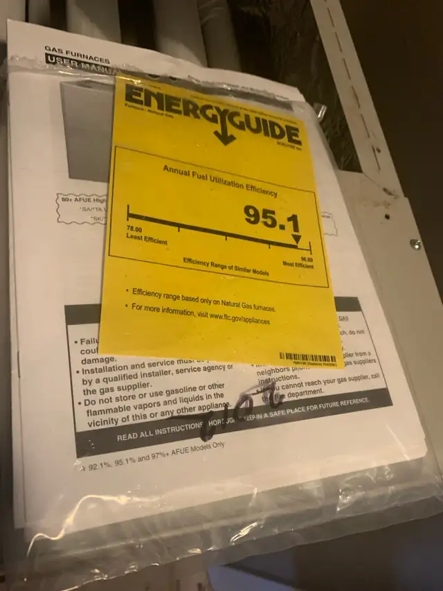 Furnace 60,000 Btu high efficient - Photo 2