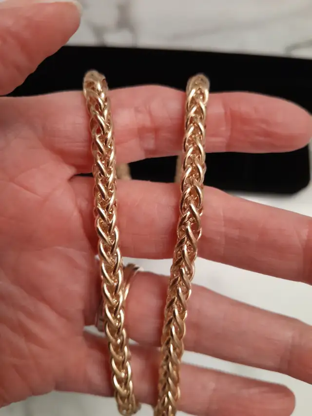 NOT SOLID New 14k Gold Filled FRANCO Chain 42g stamped - Photo 3