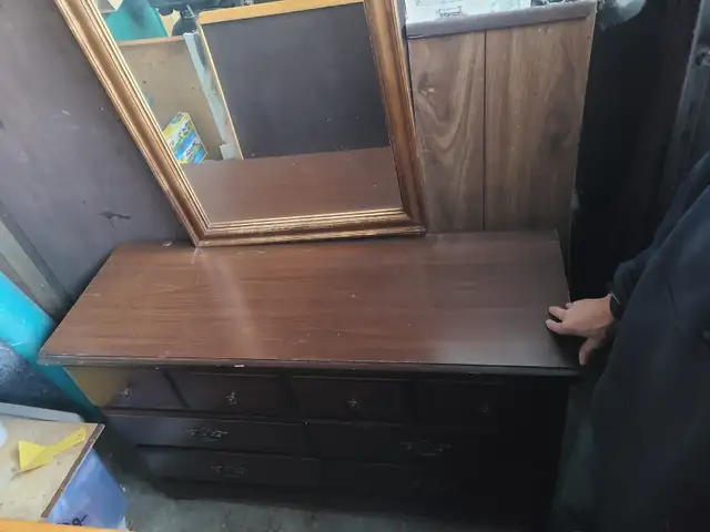 Wooden Dresser With Mirror