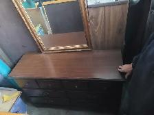Wooden Dresser With Mirror