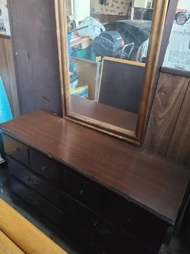 Wooden Dresser With Mirror - Photo 2