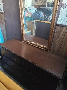 Wooden Dresser With Mirror - Photo 2
