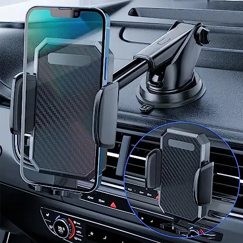 (New)3-in-1 Car Phone Holder, ( Off-Road Level Suction Cup & Cli