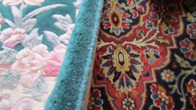 WONDERFUL 46"X 72" HANDMADE FLOWER MOTIF WOOL RUG - Photo 8