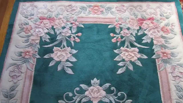 WONDERFUL 46"X 72" HANDMADE FLOWER MOTIF WOOL RUG - Photo 9