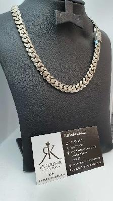 10k white gold chain with diamonds #379_1 - Photo 3