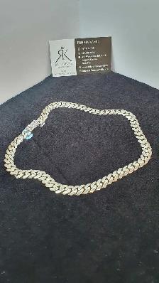 10k white gold chain with diamonds #379_1 - Photo 4
