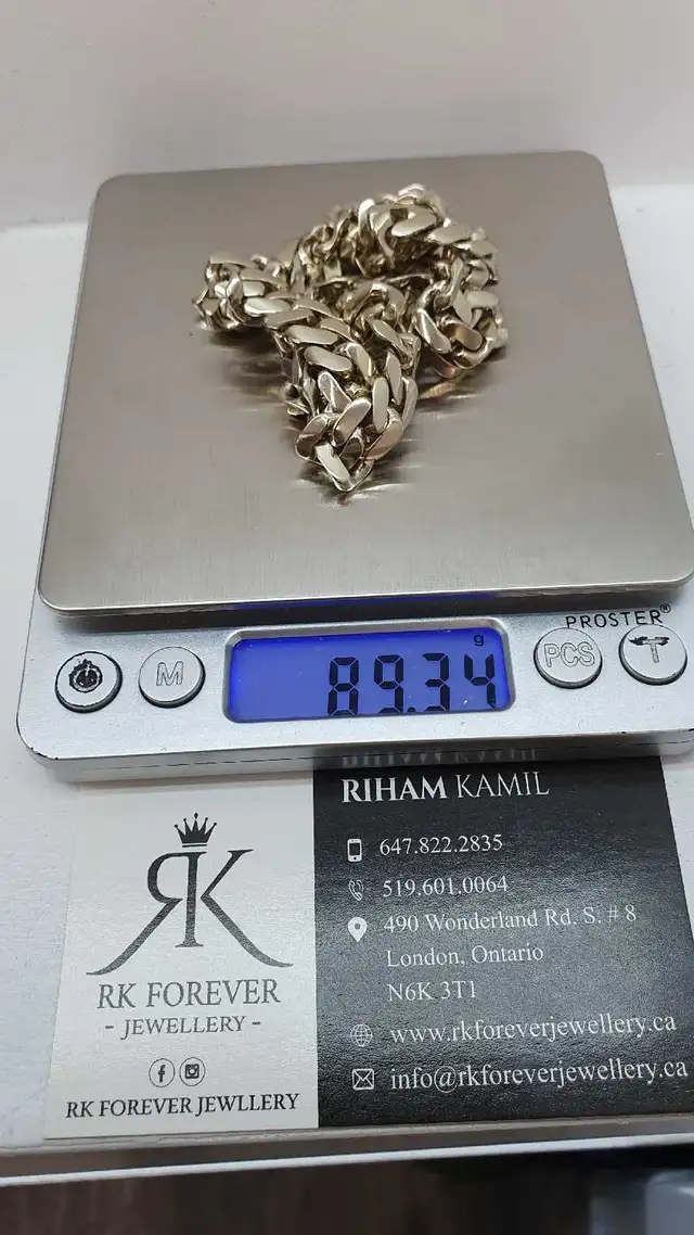 10k white gold chain with diamonds #379_1 - Photo 6