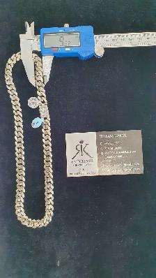 10k white gold chain with diamonds #379_1 - Photo 7