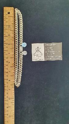 10k white gold chain with diamonds #379_1 - Photo 8