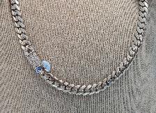 10k white gold chain with diamonds #379_1 - Photo 9