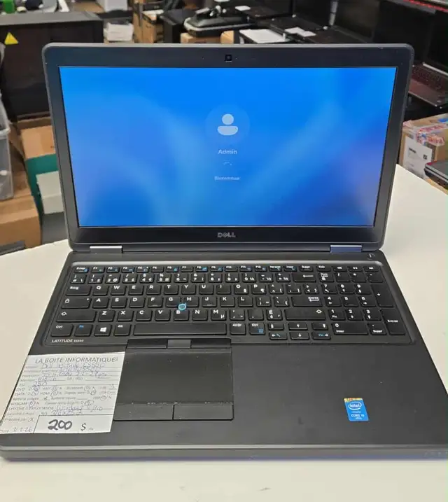 Laptop Dell Latitude E5550 i5-5300U 16Go Ram SSD 250Go 15,6po HD