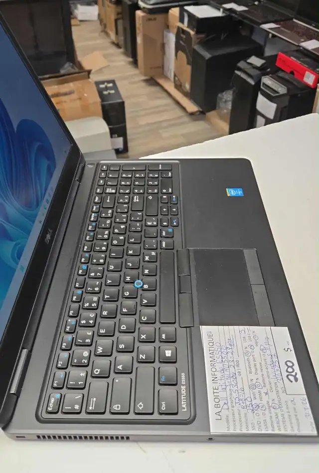 Laptop Dell Latitude E5550 i5-5300U 16Go Ram SSD 250Go 15,6po HD - Photo 4