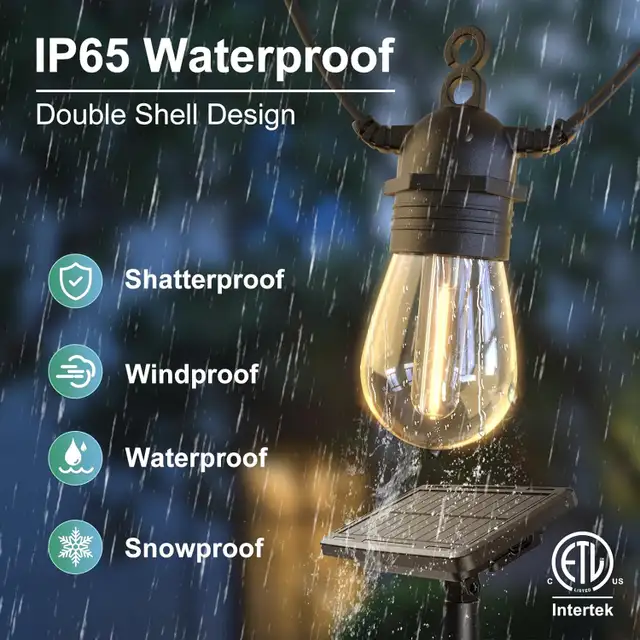 52FT Solar String Lights Outdoor with Remote, Type-C& Solar - Photo 2