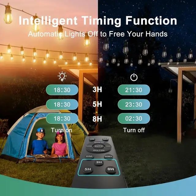 52FT Solar String Lights Outdoor with Remote, Type-C& Solar - Photo 5