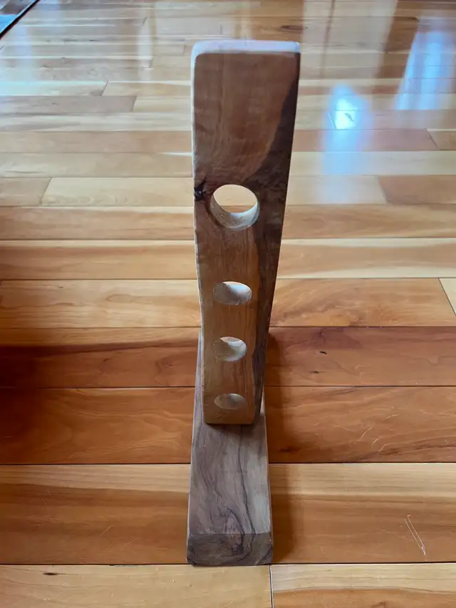 Four Bottle Solid Harwood Wine Rack BRAND NEW ARTISAN MADE - Photo 2