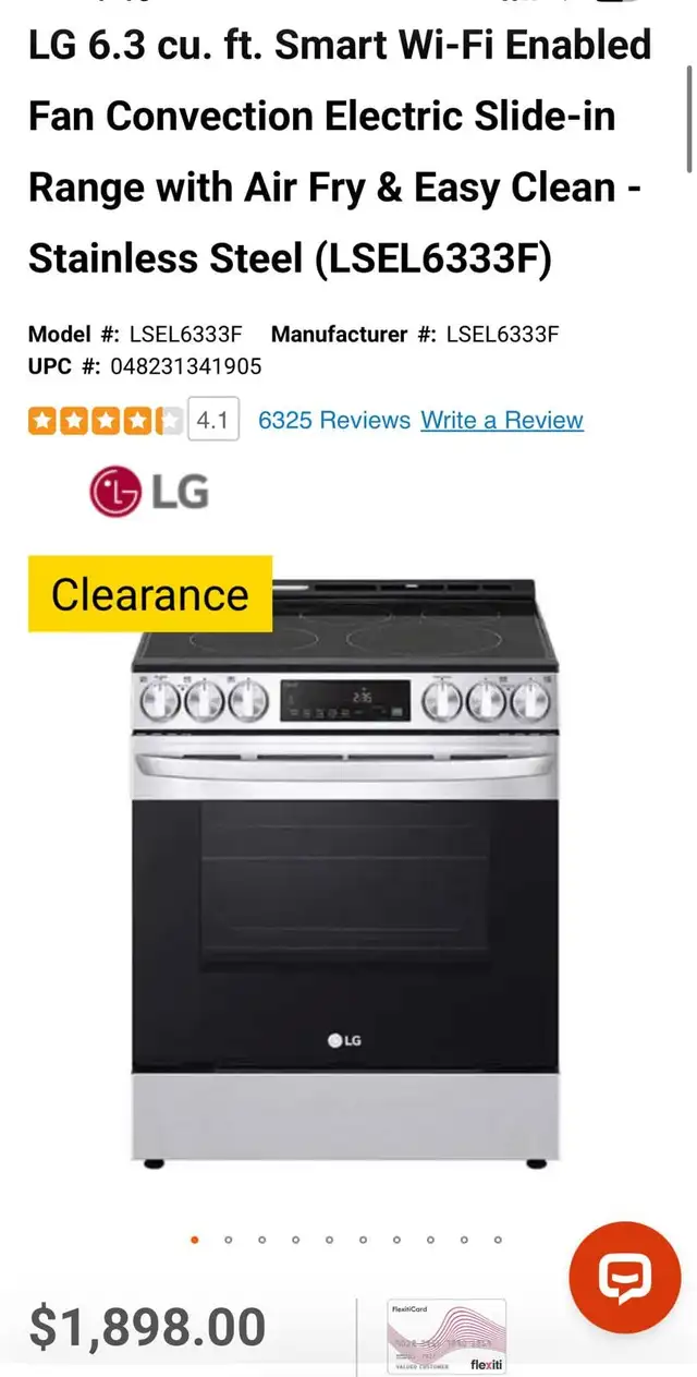 LG 6.3 Cu Ft Smart Electric Range – Air Fry