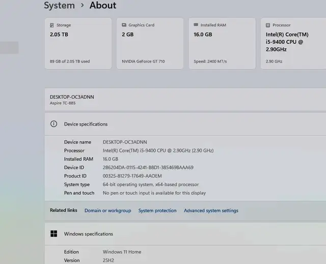 9thGen i5 4.1 GHz  Six Core 16GigsDDR4GT710 M.2SSD WiFi - Photo 5