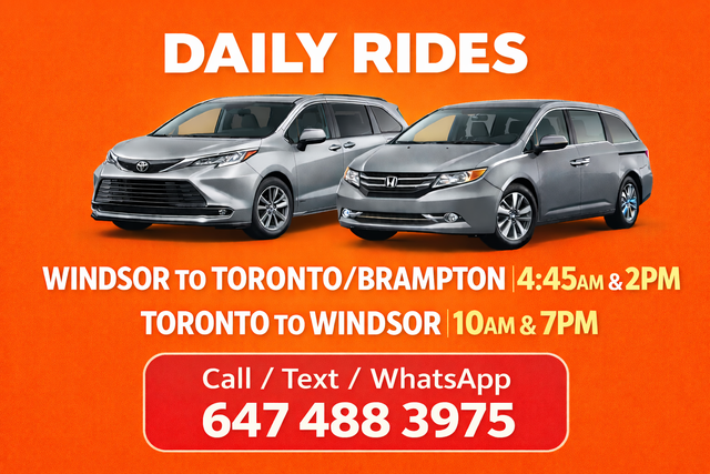 Windsor to Toronto/Brampton | 4.45 AM Daily