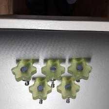 5 POIGNÉES VERTES PALES AVEC LEURS VISSES ARGENTS: $2.00 CHACUNE - Photo 3