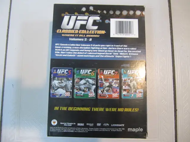 UFC Classics Collection Volumes 5-8 DVD Like New Circa 1994-96 - Photo 3