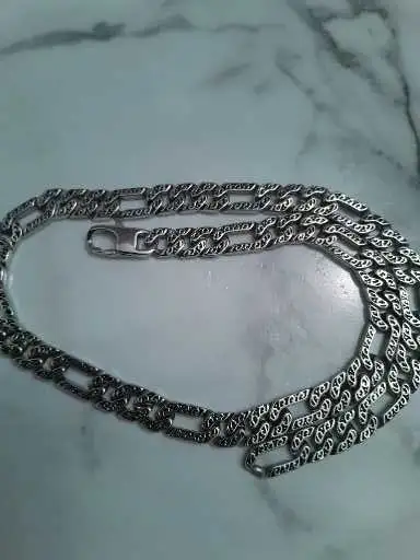 New Men's 10mm 22'' 99g Vintage Figaro Chain 316L Stai - Photo 2