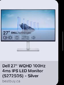 Dell 27'  IPS LED Monitor
